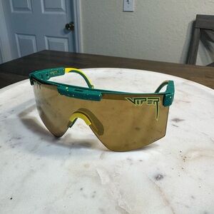 Pit Viper Sunglasses - Teal and Yellow